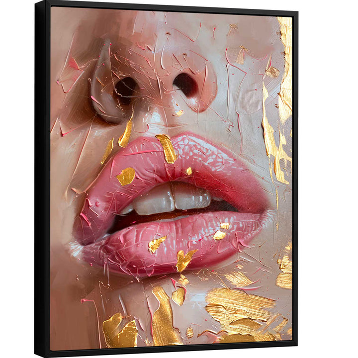 Sexy Pink Lips Asbtract Fashion Wall Art