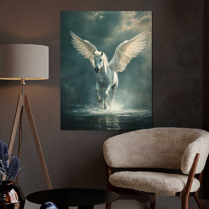 Flying Pegasus Canvas Print – Mythical Power & Grace