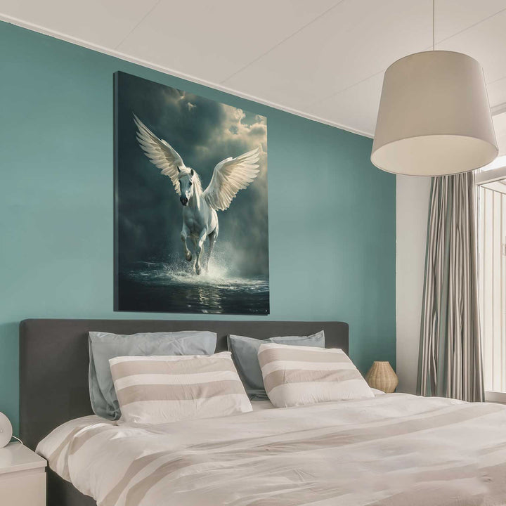 Flying Pegasus Canvas Print – Mythical Power & Grace