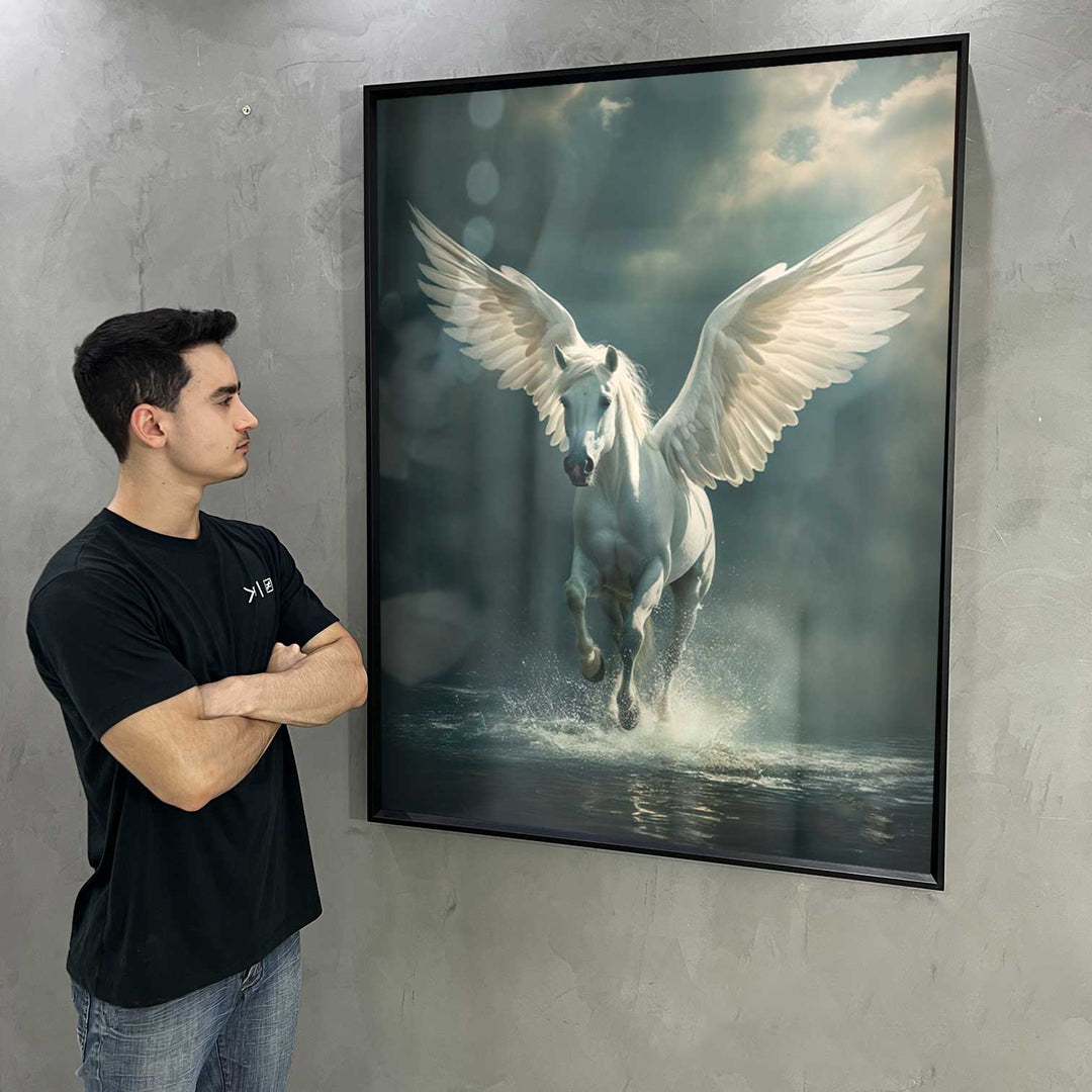 Flying Pegasus Canvas Print – Mythical Power & Grace