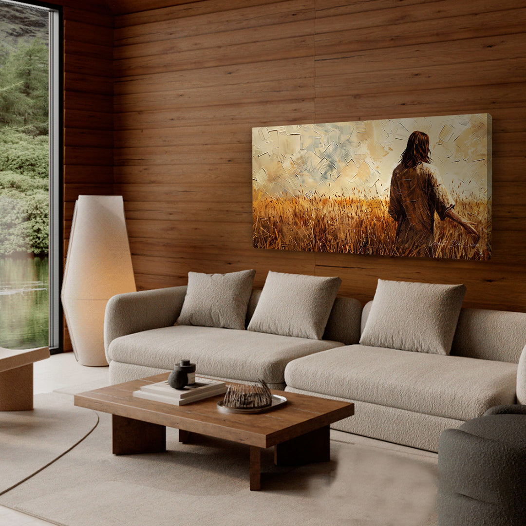 Jesus in the Wheat Field Painting