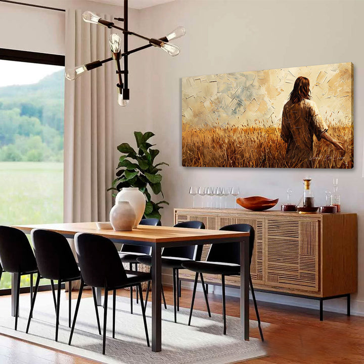Jesus in the Wheat Field Painting