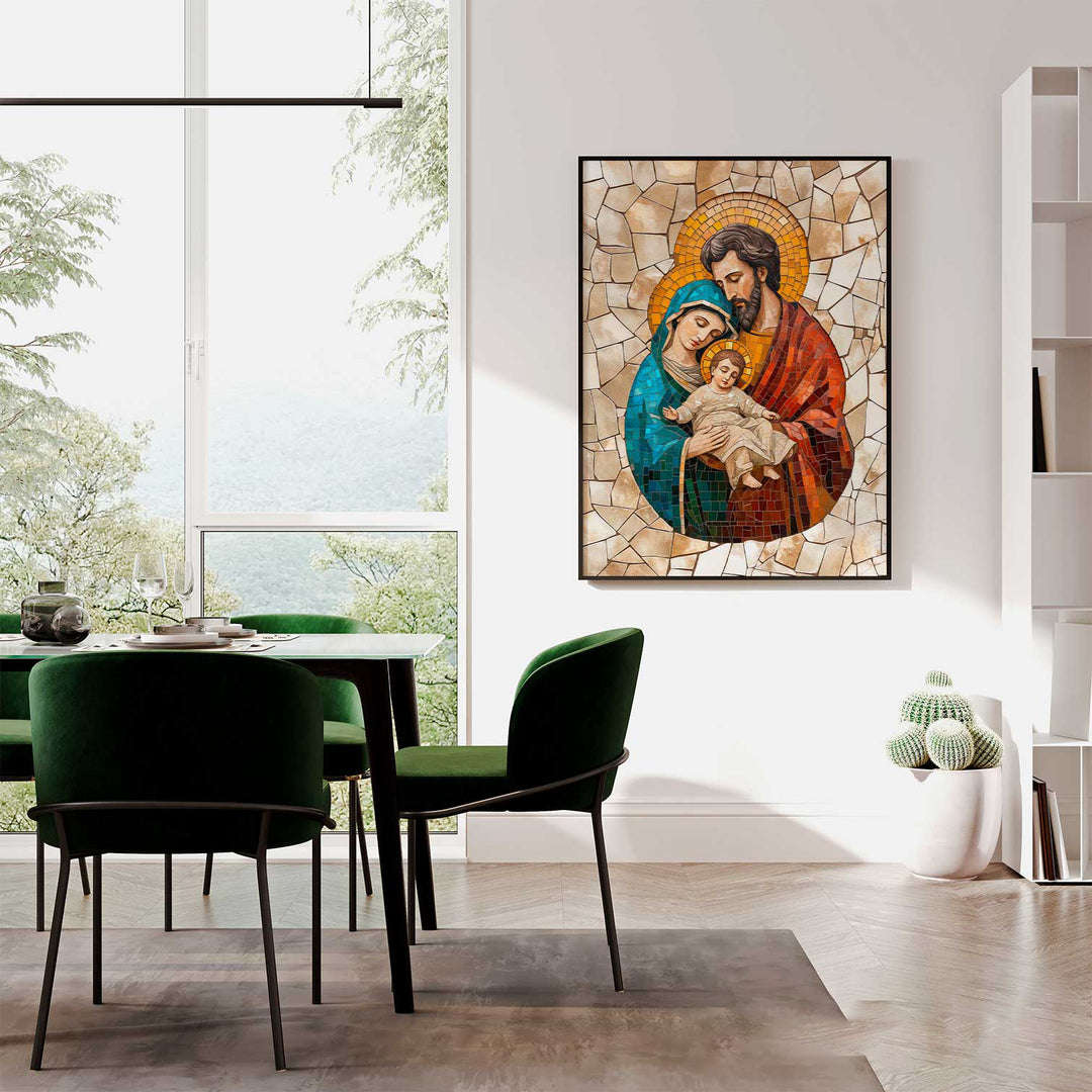 Holy Family Mosaic Painting  Christian Art for Home Decor