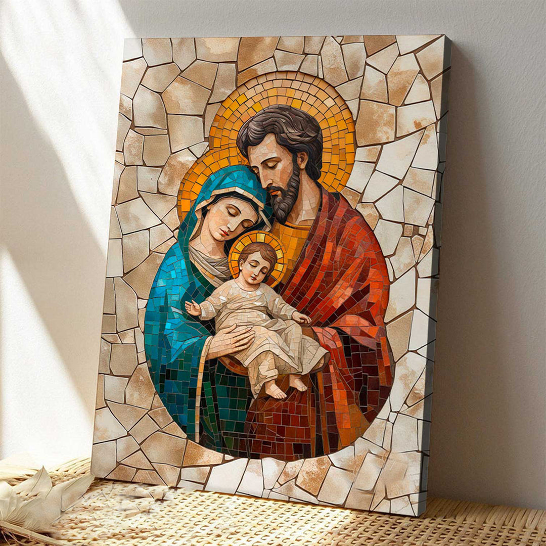 Holy Family Mosaic Painting  Christian Art for Home Decor