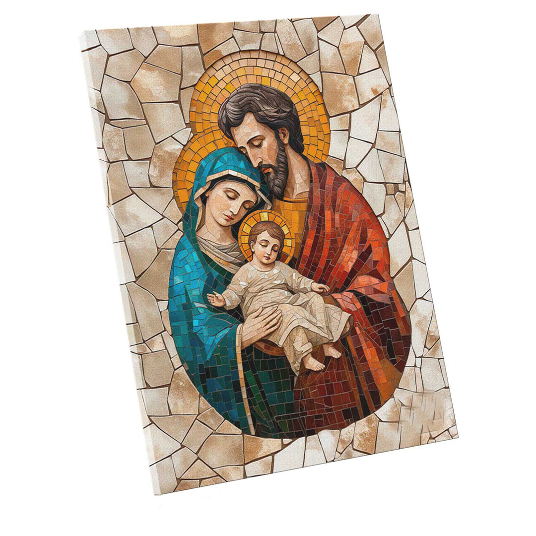 Holy Family Mosaic Painting  Christian Art for Home Decor