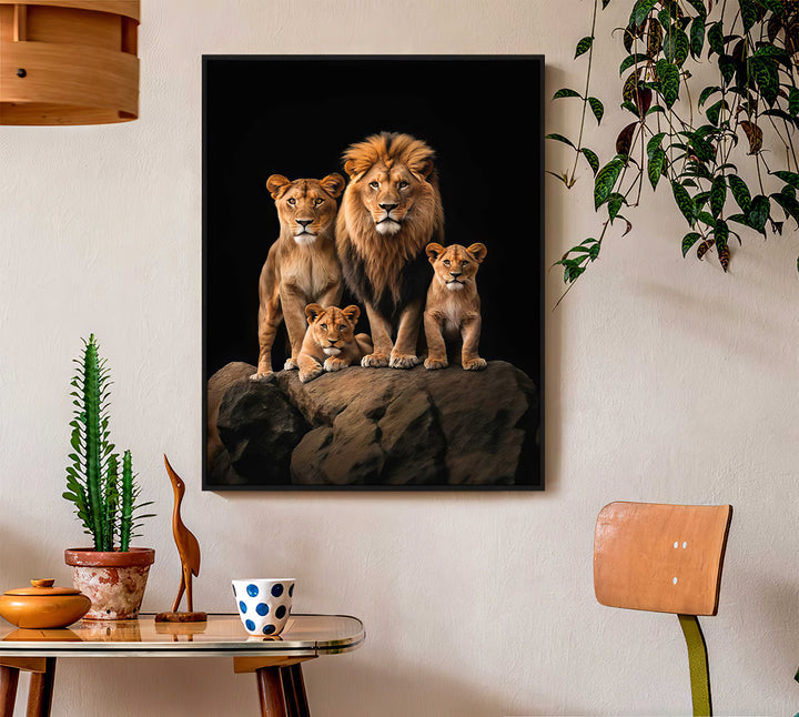 Roaring Lion Family Canvas Print
