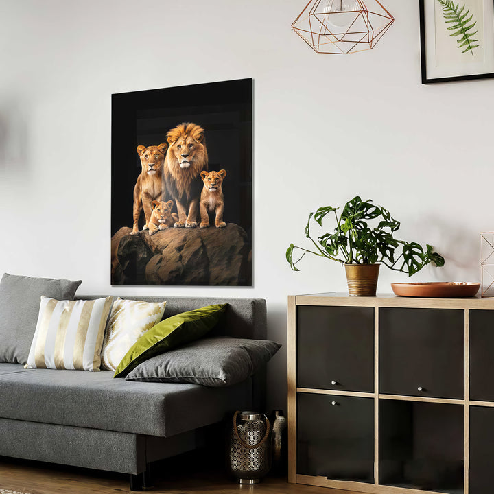 Roaring Lion Family Canvas Print