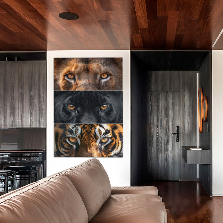 Wild Cat Eyes Safari Animals Canvas Print