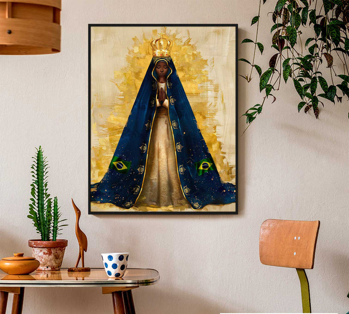 Our Lady of Aparecida Religious Abstract Watercolor Painting