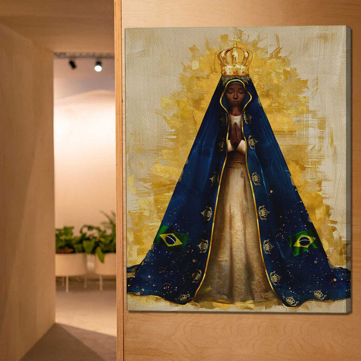 Our Lady of Aparecida Religious Abstract Watercolor Painting