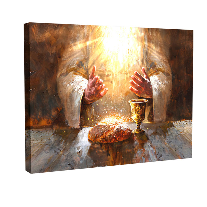 Divine Communion Breaking of Bread and Wine by Jesus