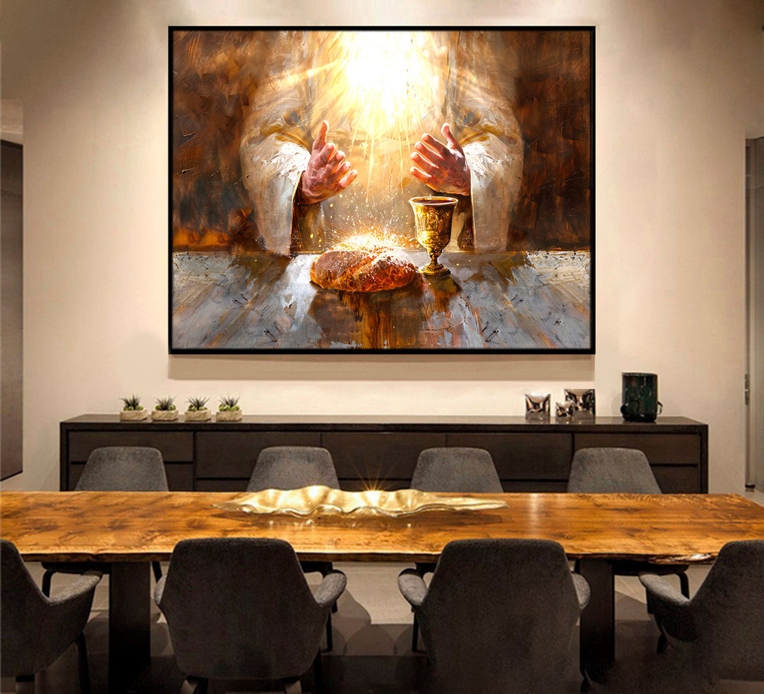 Divine Communion Breaking of Bread and Wine by Jesus
