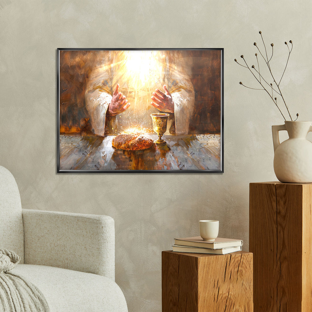 Divine Communion Breaking of Bread and Wine by Jesus