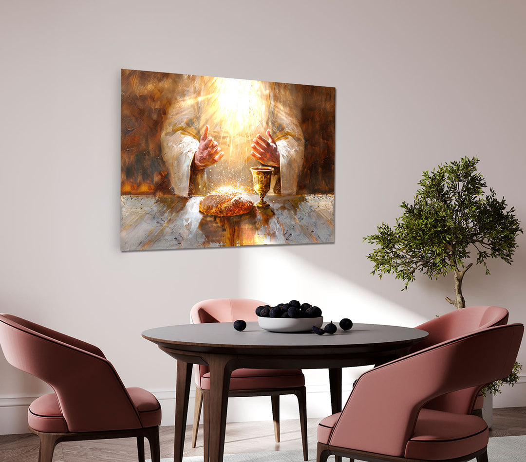 Divine Communion Breaking of Bread and Wine by Jesus