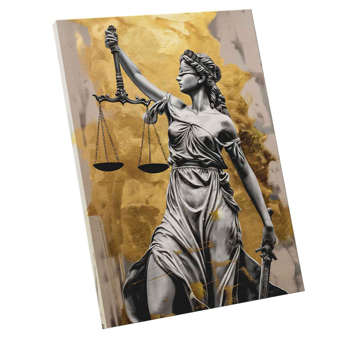Themis Goddes of Justice Wall Art, Gavel of Justic Canvas Print