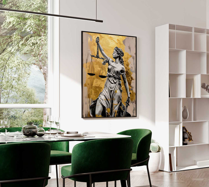 Themis Goddes of Justice Wall Art, Gavel of Justic Canvas Print
