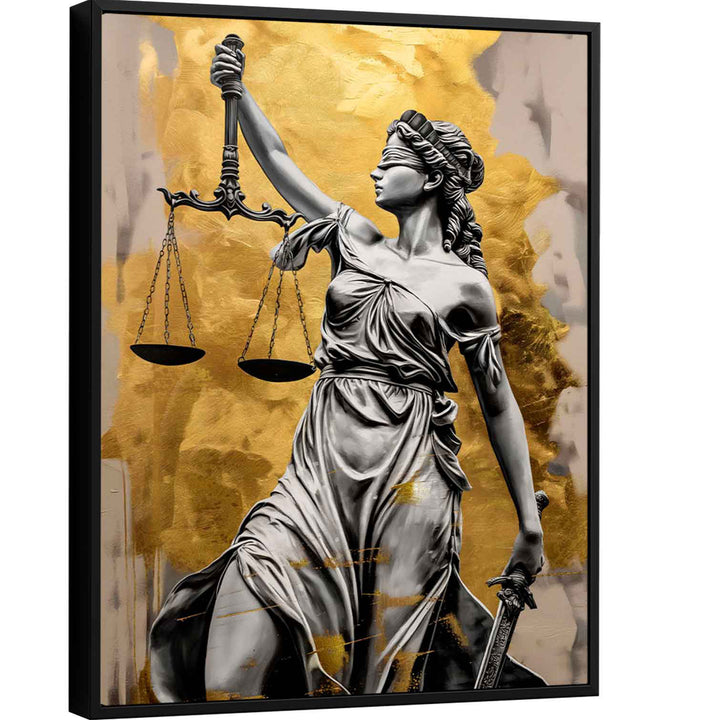 Themis Goddes of Justice Wall Art, Gavel of Justic Canvas Print