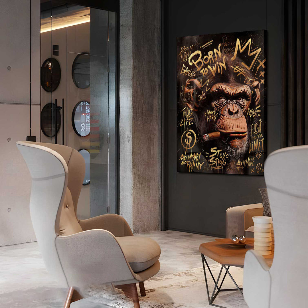 Luxury Monkey Money Wall Canvas Print