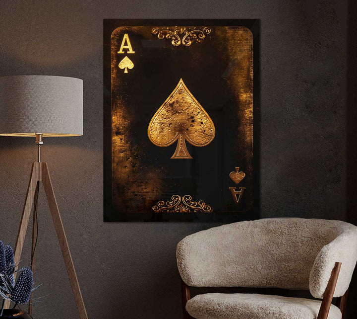 Golden Ace Of Spades Poker Success Canvas