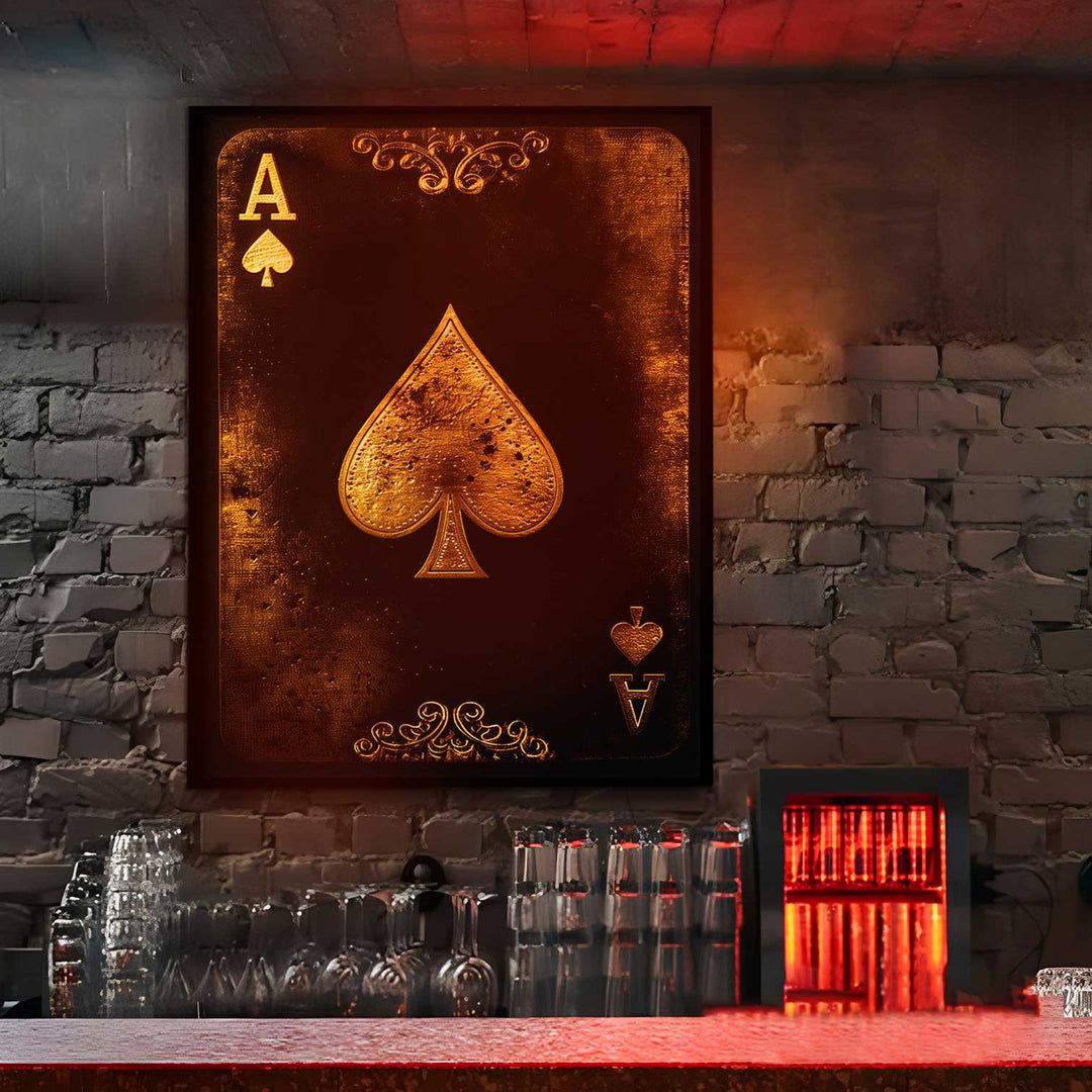 Golden Ace Of Spades Poker Success Canvas