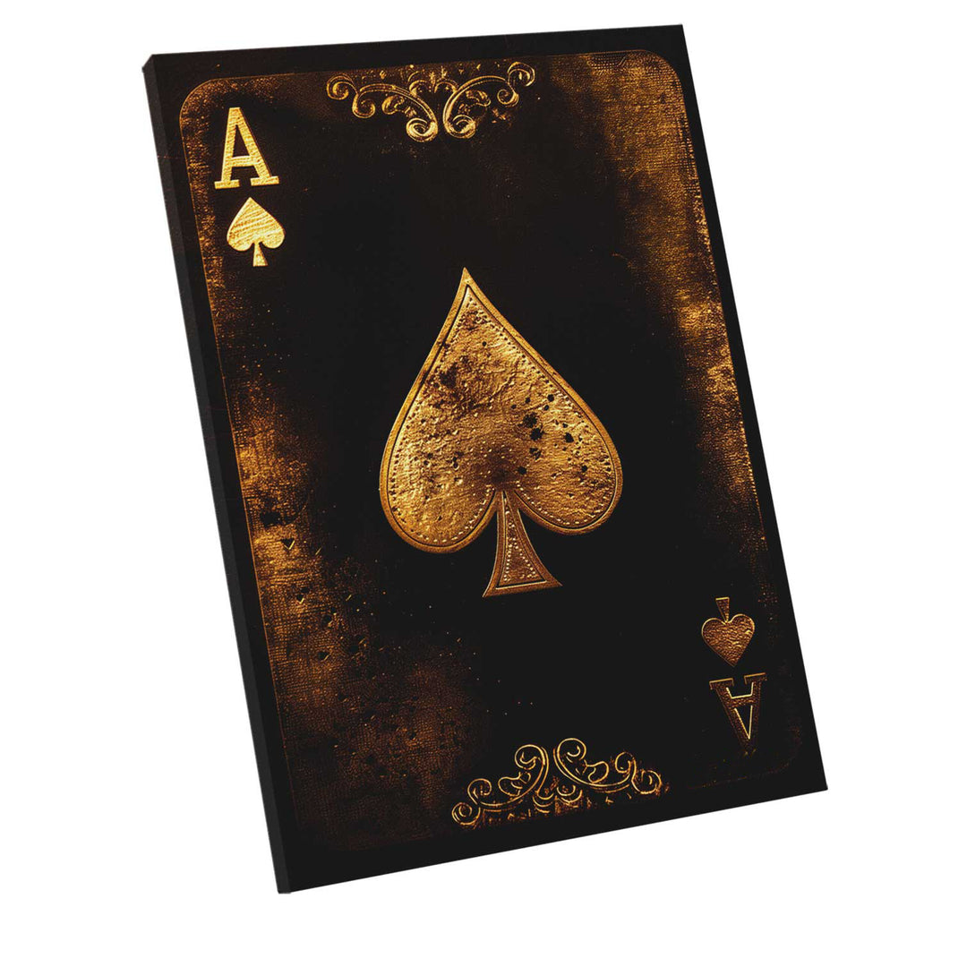 Golden Ace Of Spades Poker Success Canvas