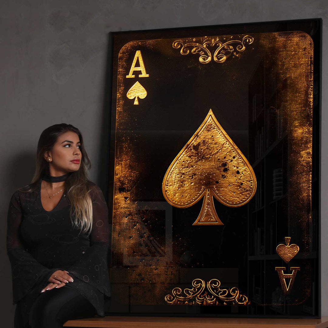 Golden Ace Of Spades Poker Success Canvas
