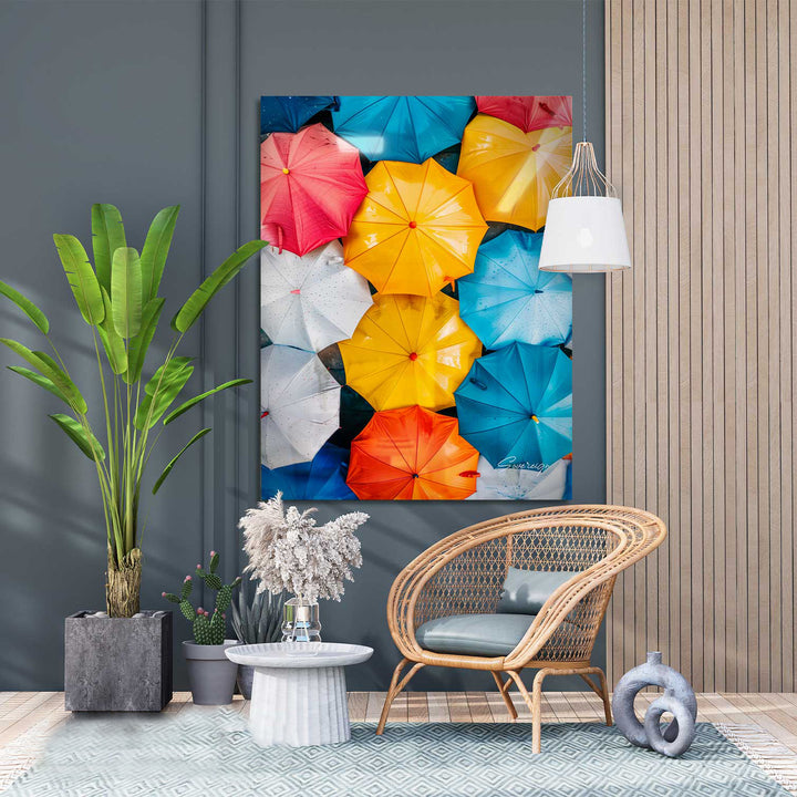 Vibrant Colorful Umbrellas in Harmony Canvas
