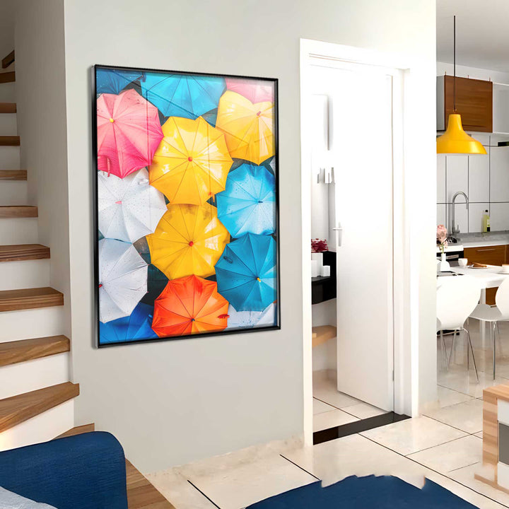 Vibrant Colorful Umbrellas in Harmony Canvas