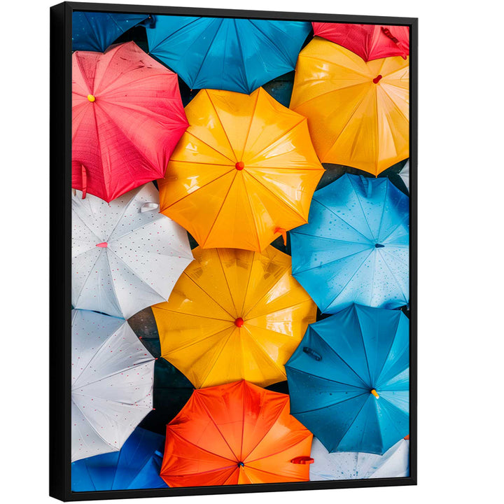 Vibrant Colorful Umbrellas in Harmony Canvas