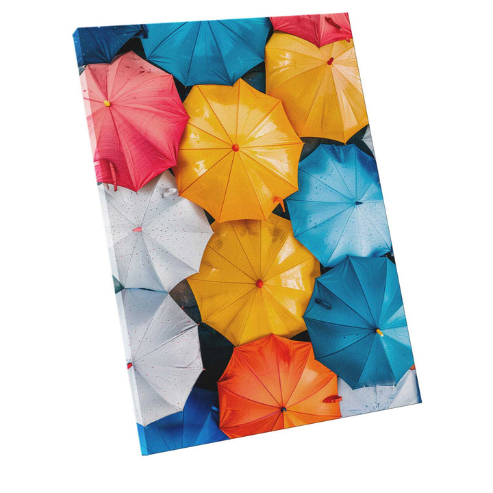 Vibrant Colorful Umbrellas in Harmony Canvas
