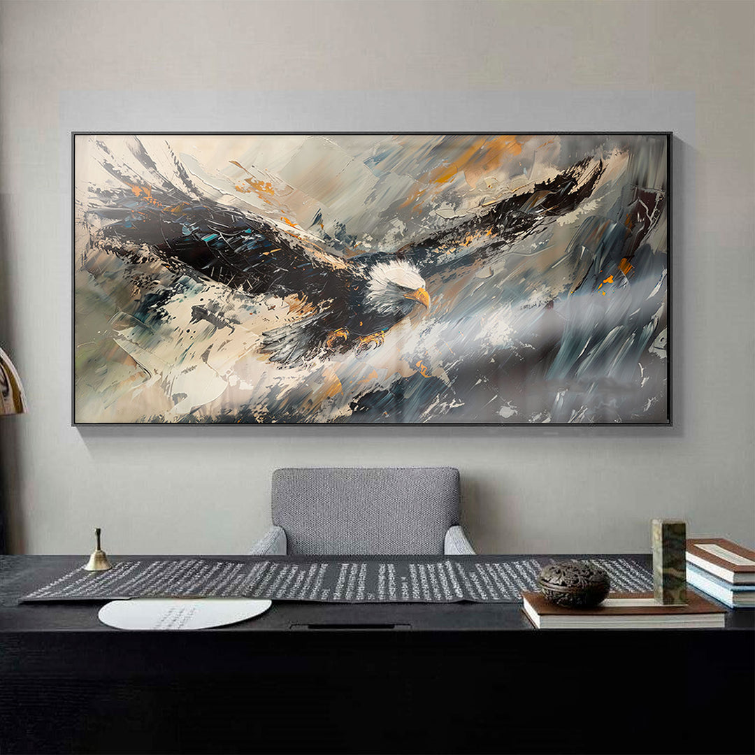 Abstract Painting Wild Flight Eagle Vision