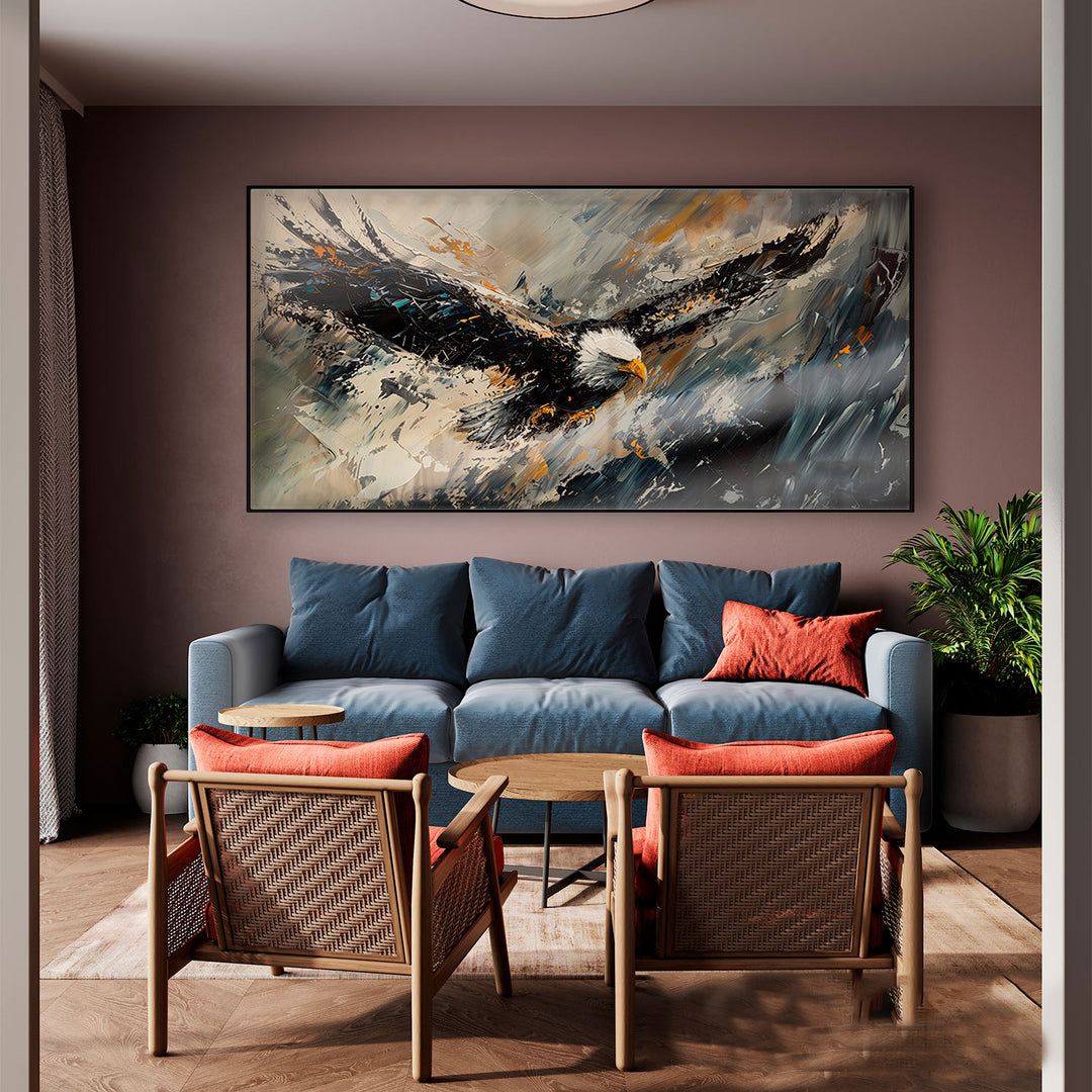 Abstract Painting Wild Flight Eagle Vision
