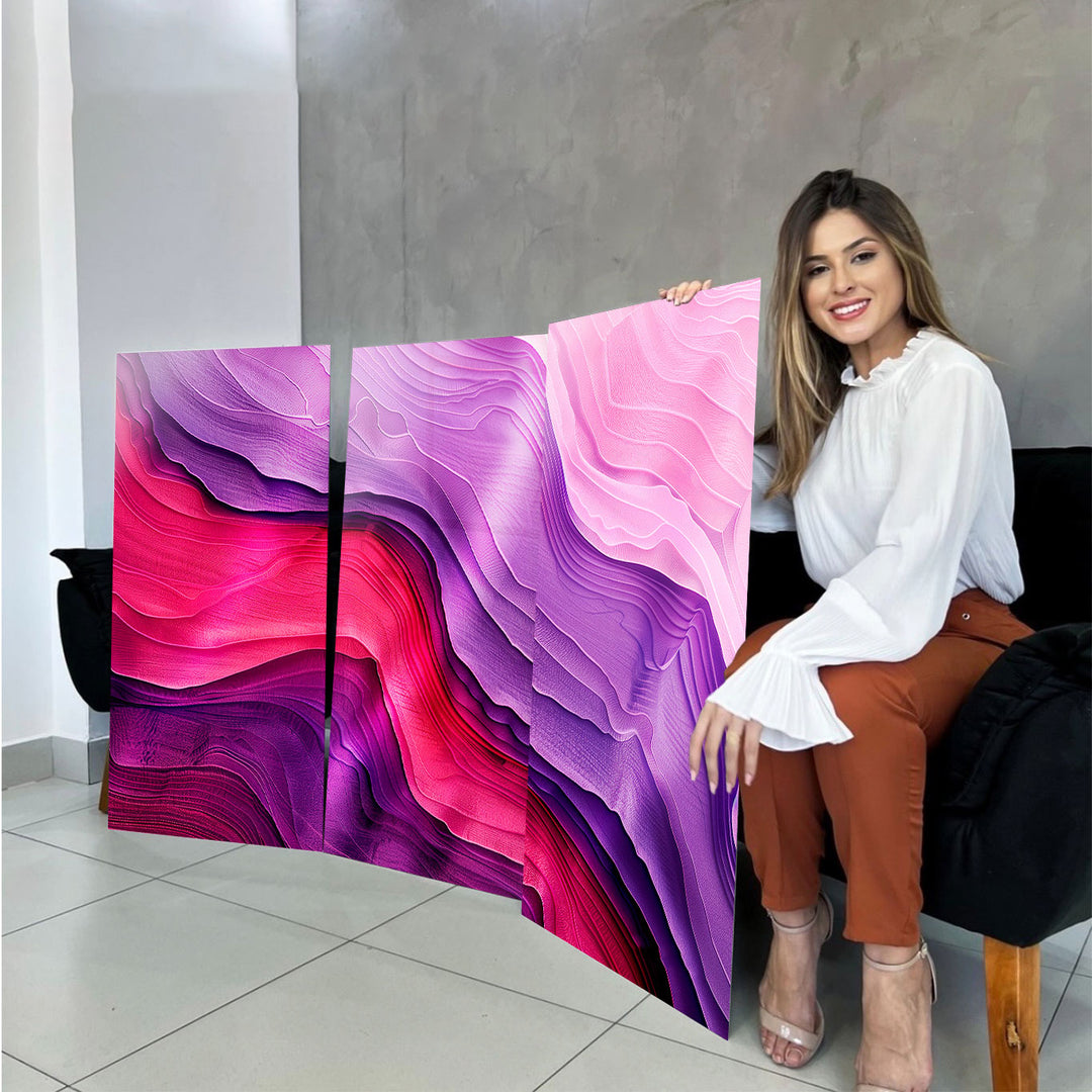Enchanted Marble Abstract Painting - 3 Pieces