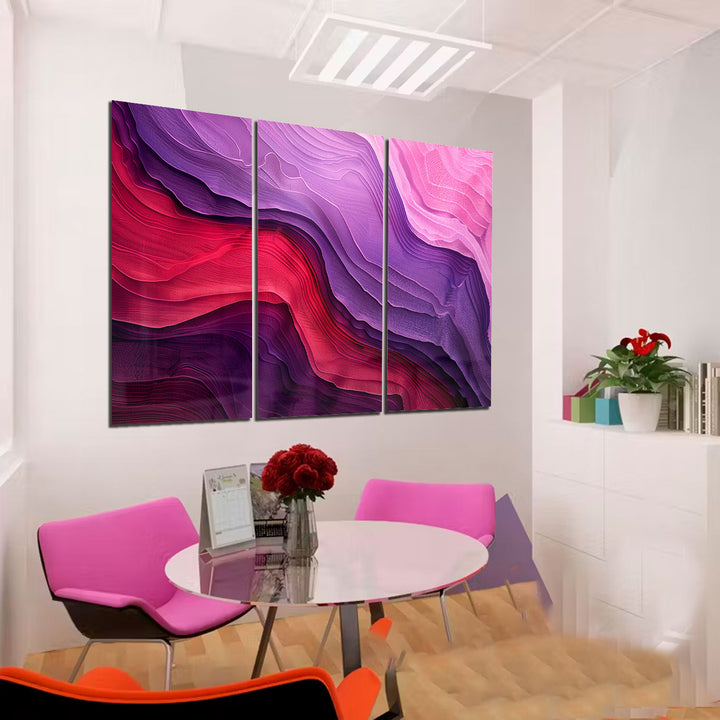 Enchanted Marble Abstract Painting - 3 Pieces