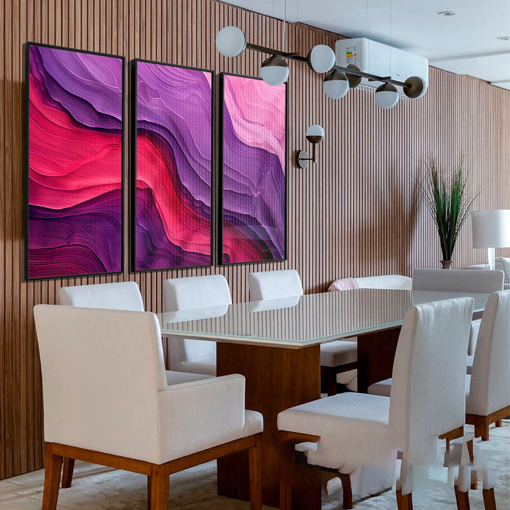 Enchanted Marble Abstract Painting - 3 Pieces