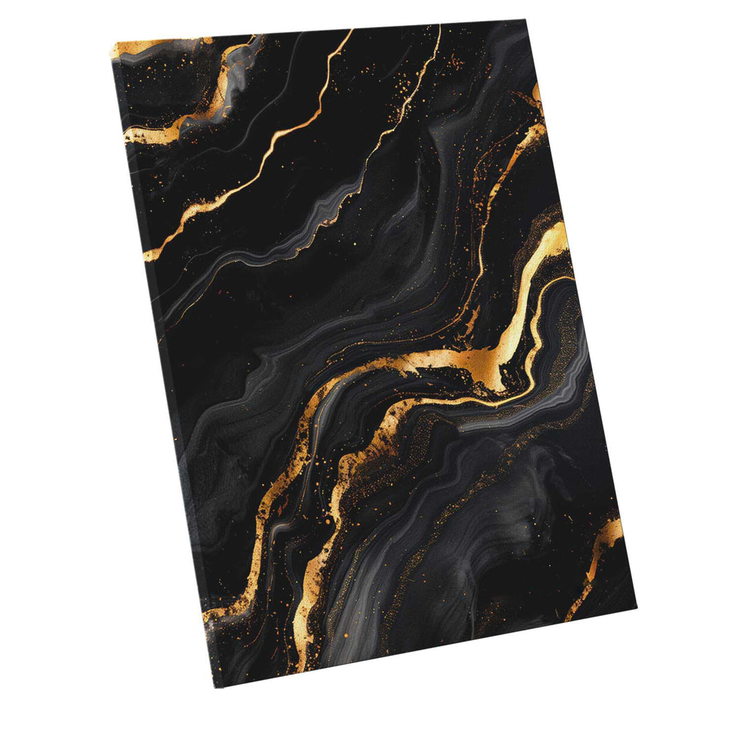 Abstract Gold Marble Frame on Black