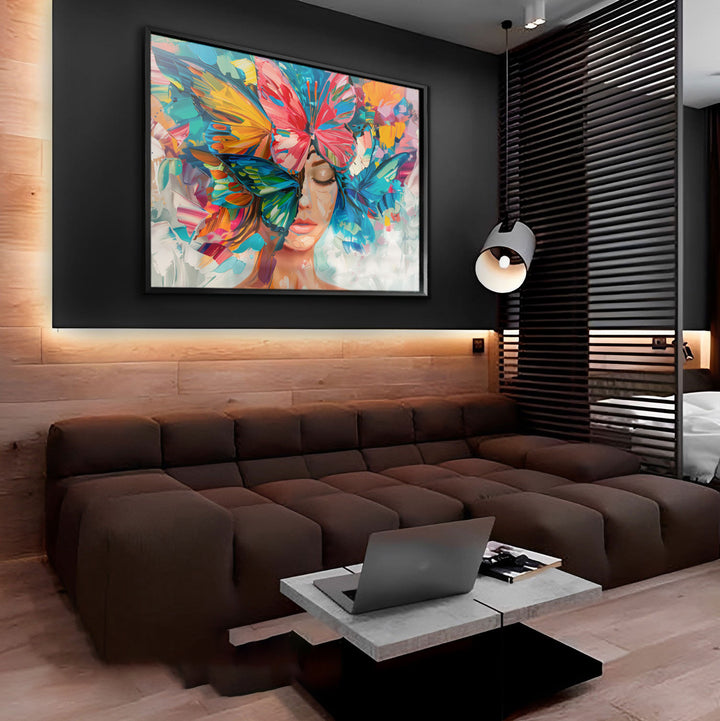 Enchanted Freedom Floral Head Woman Abstract Painting