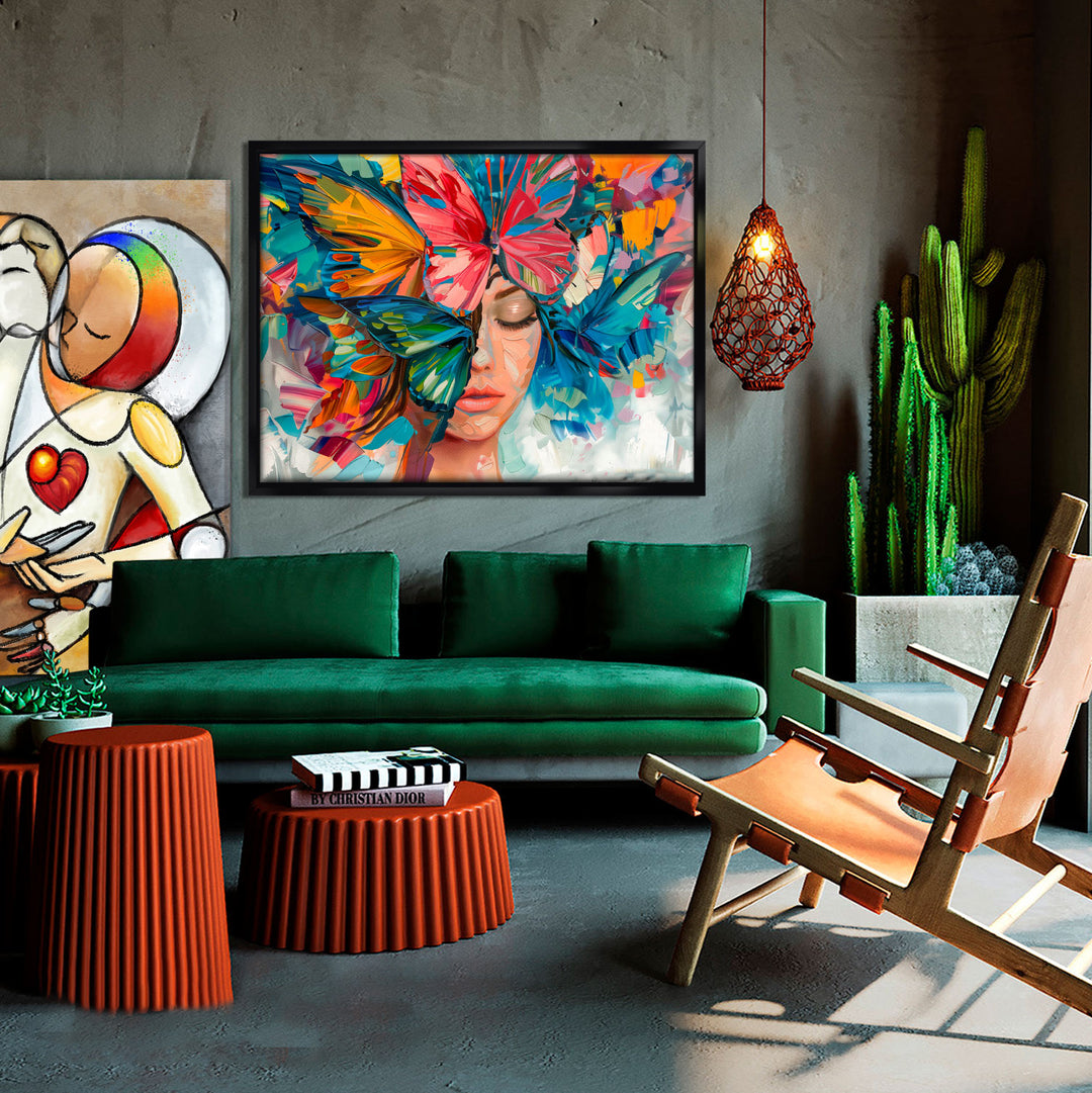 Enchanted Freedom Floral Head Woman Abstract Painting