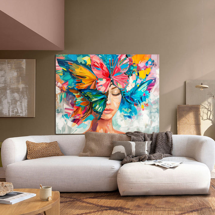 Enchanted Freedom Floral Head Woman Abstract Painting