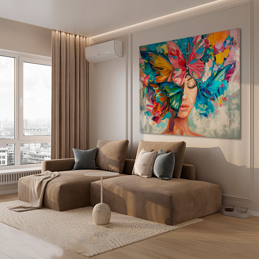 Enchanted Freedom Floral Head Woman Abstract Painting
