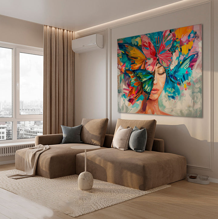 Enchanted Freedom Floral Head Woman Abstract Painting