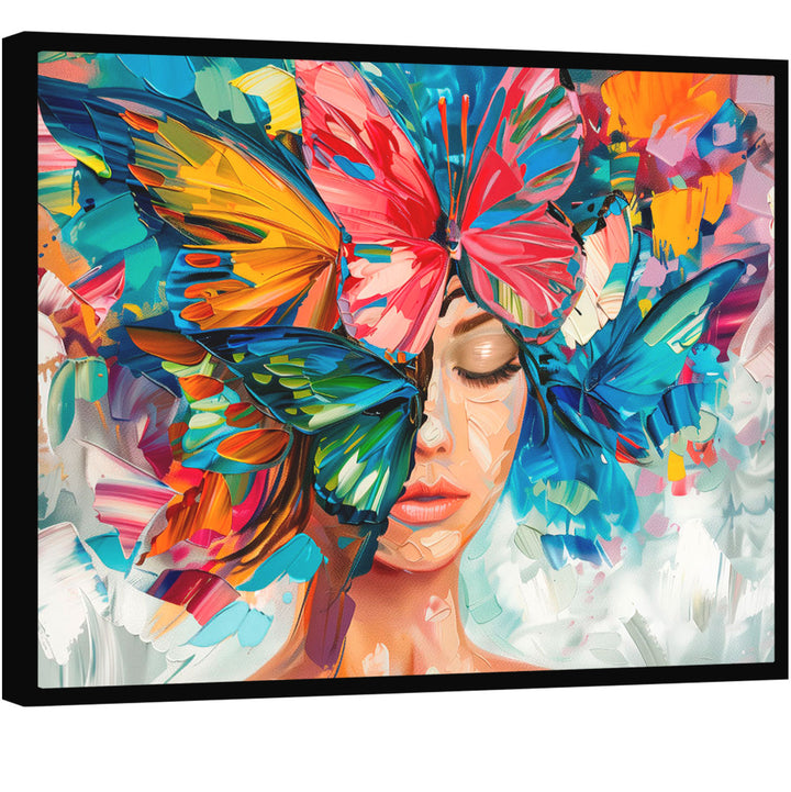 Enchanted Freedom Floral Head Woman Abstract Painting