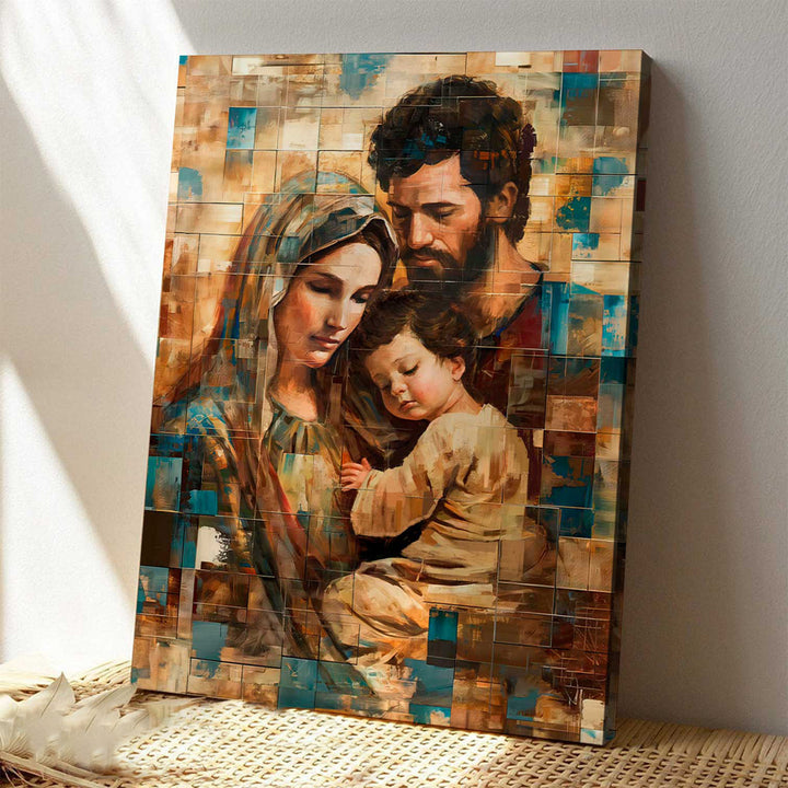 Holy Family Abstract Grid Art Frame
