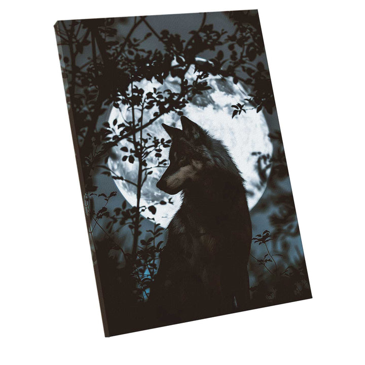 Wolf on Full Moon Painting