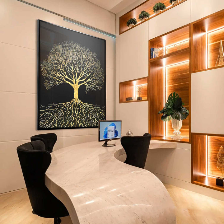 Radiant Tree of Life Abstract Canvas