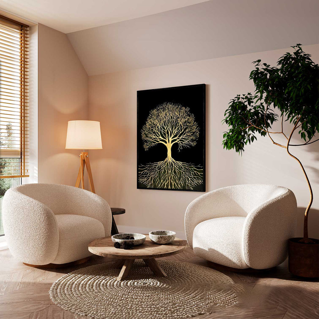 Radiant Tree of Life Abstract Canvas