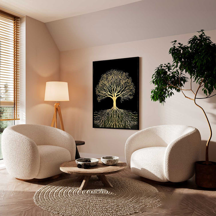 Radiant Tree of Life Abstract Canvas