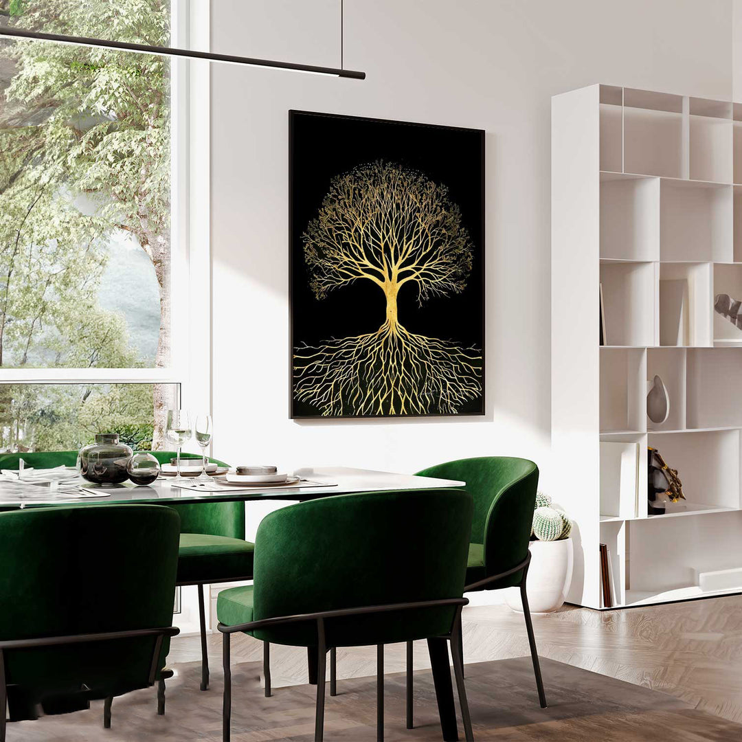 Radiant Tree of Life Abstract Canvas