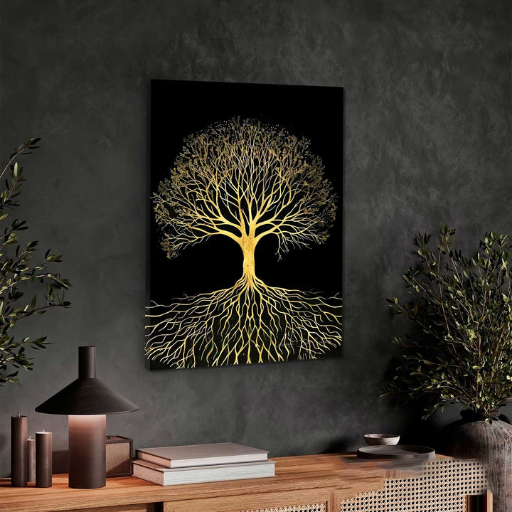 Radiant Tree of Life Abstract Canvas