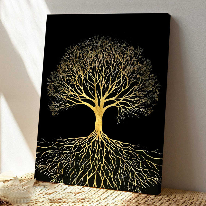 Radiant Tree of Life Abstract Canvas